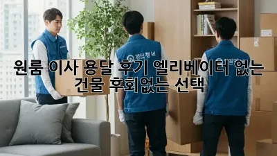 원룸 이사 용달 후기: 엘리베이터 없는 건물, 후회없는 선택?